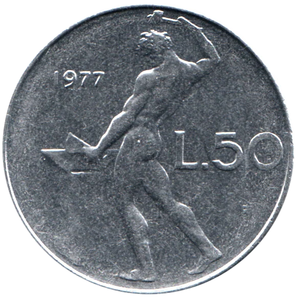50 Lire, 1977 Reverse