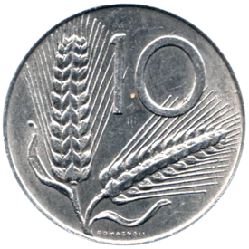 Preview 10 Lire, 1974 reverse