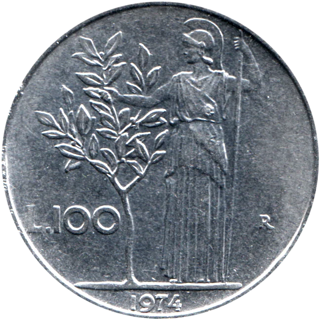 100 Lire, 1974 Reverse