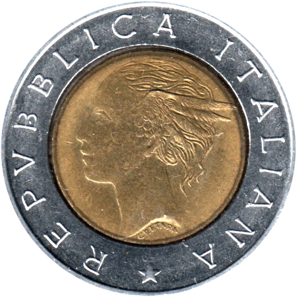 500 Lire, 1991 Obverse