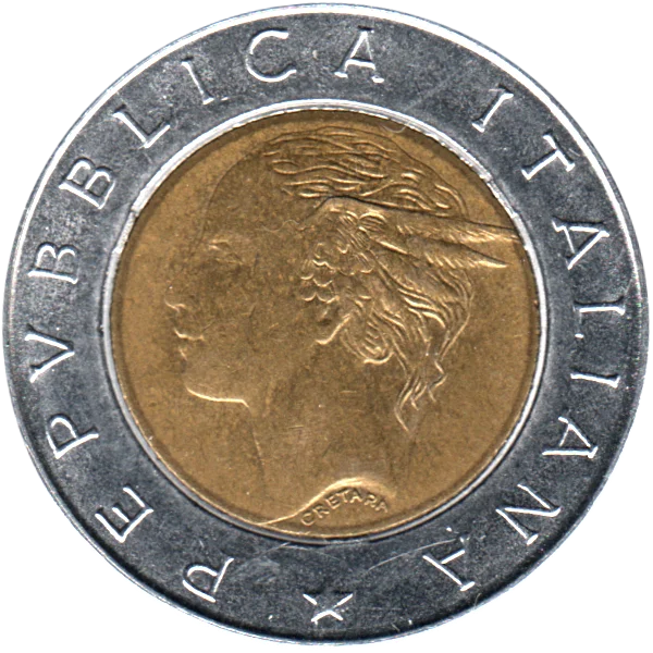 500 Lire, 1992 Obverse