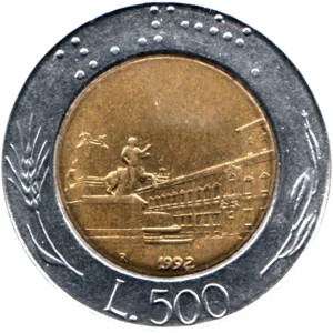Preview 500 Lire, 1992 reverse