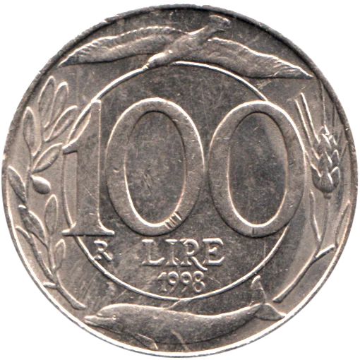 100 Lire, 1998 Reverse