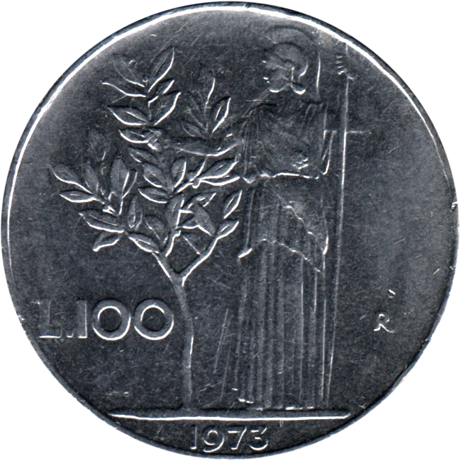 100 Lire, 1973 Reverse