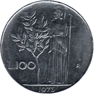Preview 100 Lire, 1973 reverse