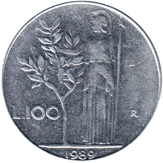 100 Lire, 1989 Reverse