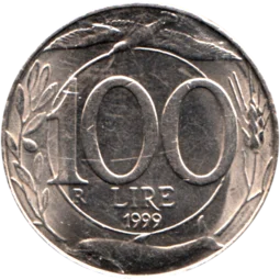 Preview 100 Lire, 1999 reverse