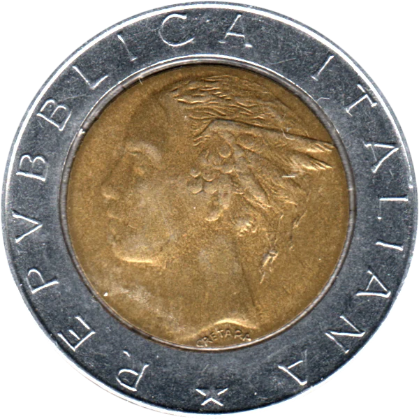 500 Lire, 1988 Obverse