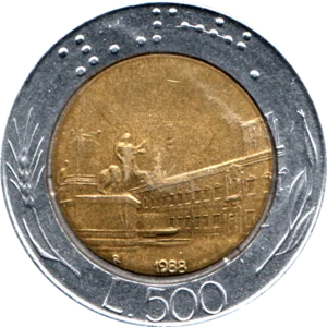 Preview 500 Lire, 1988 reverse