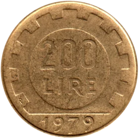 Preview 200 Lire, 1979 reverse