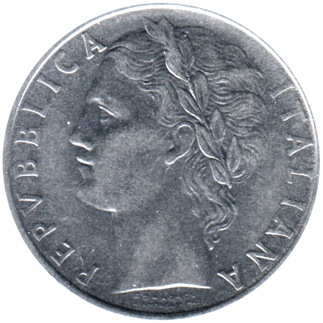 100 Lire, 1964 Obverse