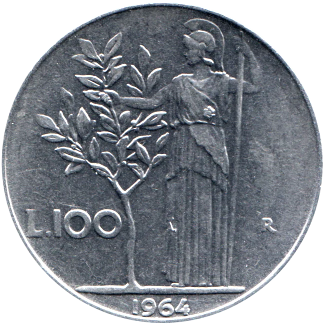 100 Lire, 1964 Reverse