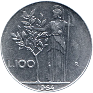 Preview 100 Lire, 1964 reverse