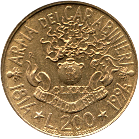 200 Lire, 1994 Reverse