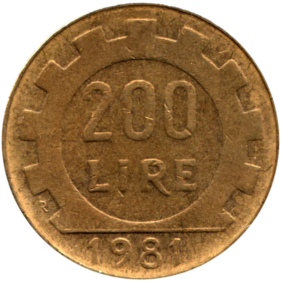 200 Lire, 1981 Reverse