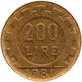 Preview 200 Lire, 1981 reverse
