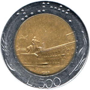 Preview 500 Lire, 1987 reverse