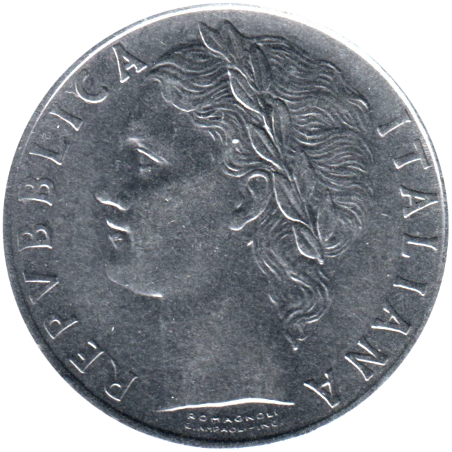 100 Lire, 1968 Obverse