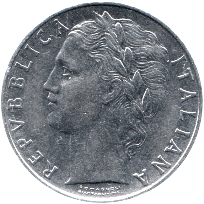100 Lire, 1965 Obverse