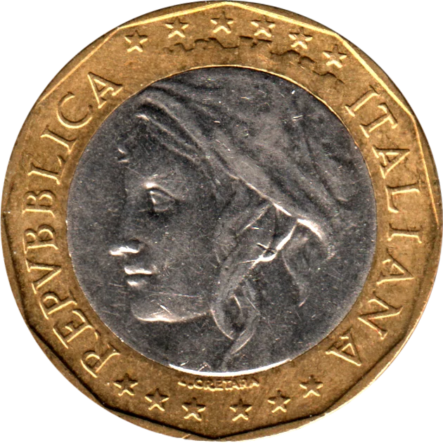 1000 Lire, 1997 Obverse