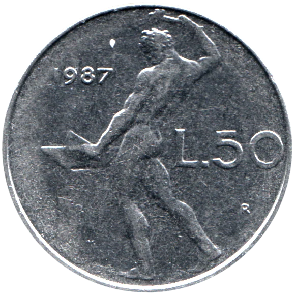 50 Lire, 1987 Reverse