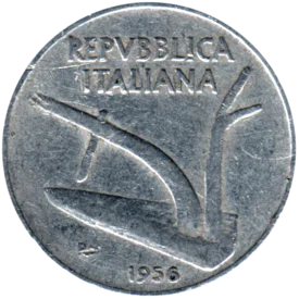 Preview 10 Lire, 1956 obverse