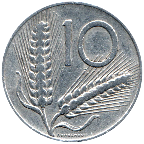 10 Lire, 1956 Reverse