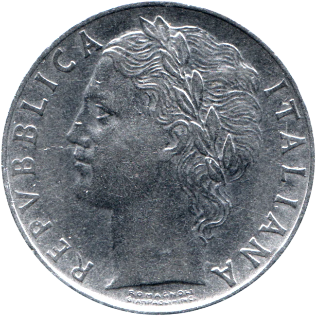 100 Lire, 1957 Obverse