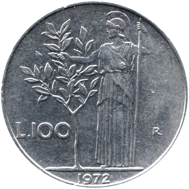 100 Lire, 1972 Reverse