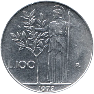 Preview 100 Lire, 1972 reverse