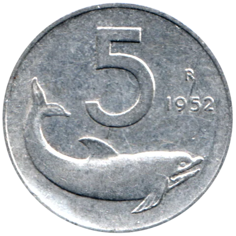 5 Lire, 1952 Reverse