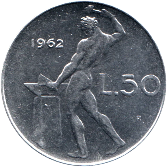 50 Lire, 1962 Reverse