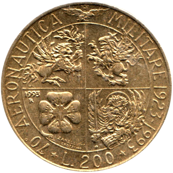200 Lire, 1993 Reverse