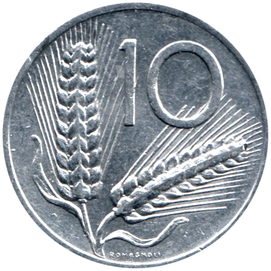 10 Lire, 1955 Reverse
