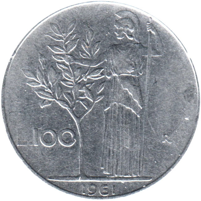 100 Lire, 1961 Reverse