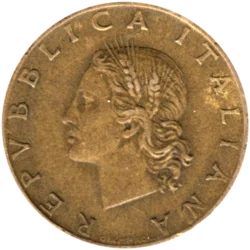 Preview 20 Lire, 1958 obverse