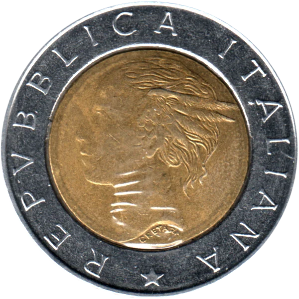 500 Lire, 1996 Obverse