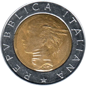 Preview 500 Lire, 1996 obverse