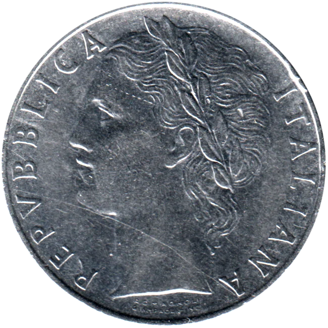 100 Lire, 1970 Obverse