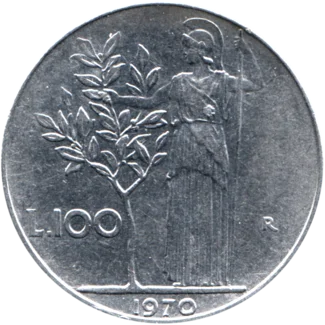 Preview 100 Lire, 1970 reverse