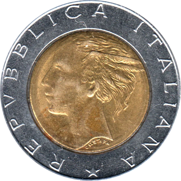 500 Lire, 1990 Obverse