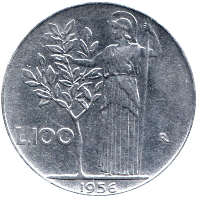 100 Lire, 1956 Reverse