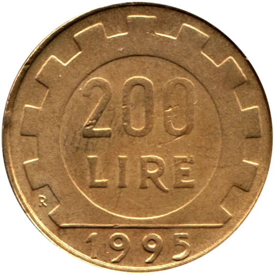 200 Lire, 1995 Reverse