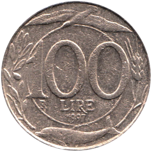 100 Lire, 1997 Reverse