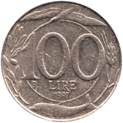 Preview 100 Lire, 1997 reverse