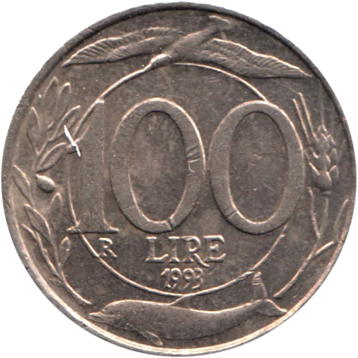 100 Lire, 1993 Reverse