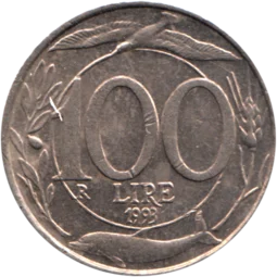 Preview 100 Lire, 1993 reverse