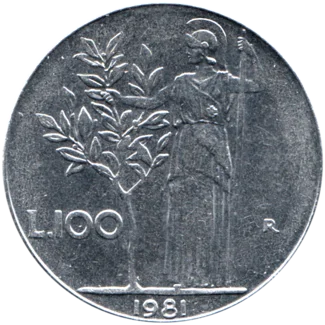 Preview 100 Lire, 1981 reverse