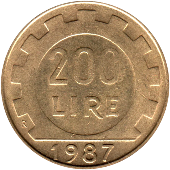 200 Lire, 1987 Reverse