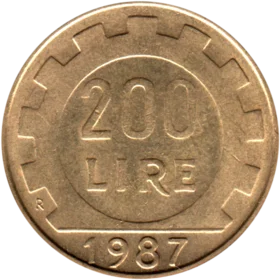 Preview 200 Lire, 1987 reverse